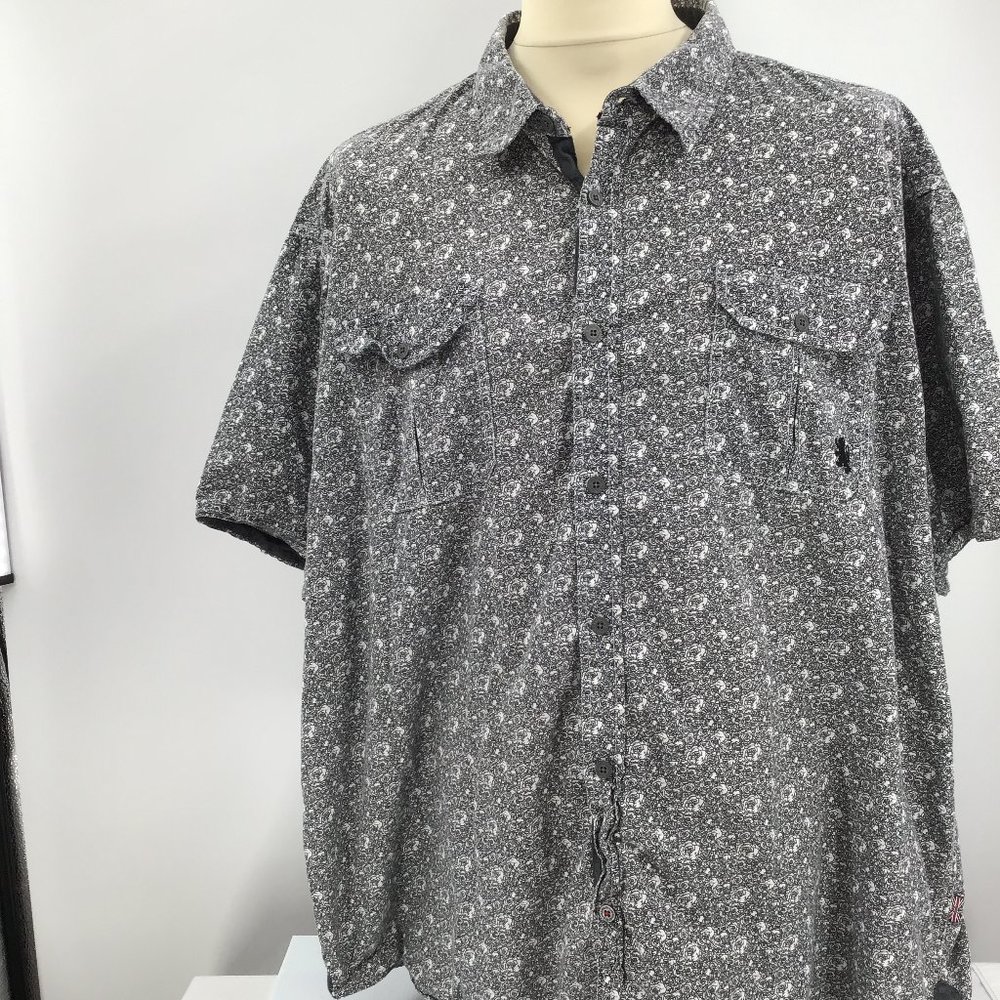 Lion Crest by English Laundry Men's 4X Cotton, B&W Tulip Graphic Shirt